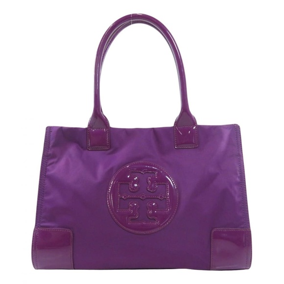 Tory Burch Bags Tory Burch Ella Tote Nylon Patent Leather Purple